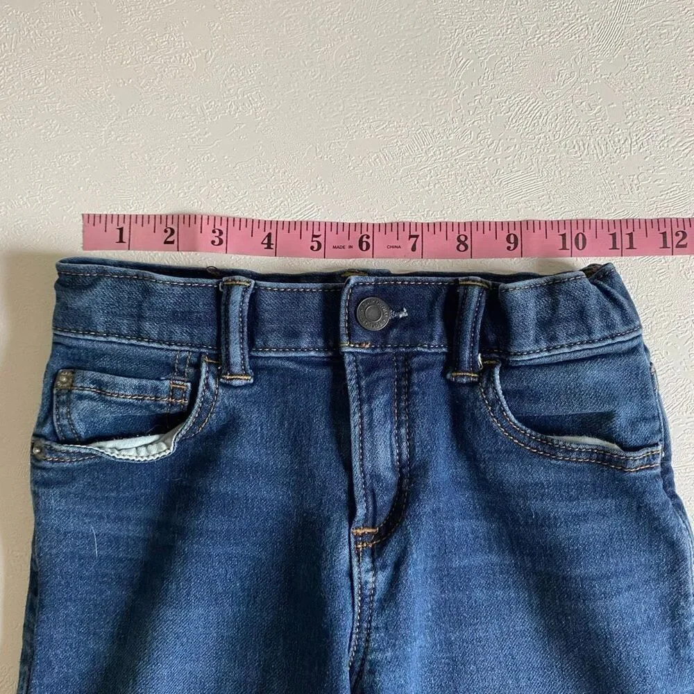 Boys Dark Wash Slim Jeans Size 5–6 Adjustable Waist Soft Denim